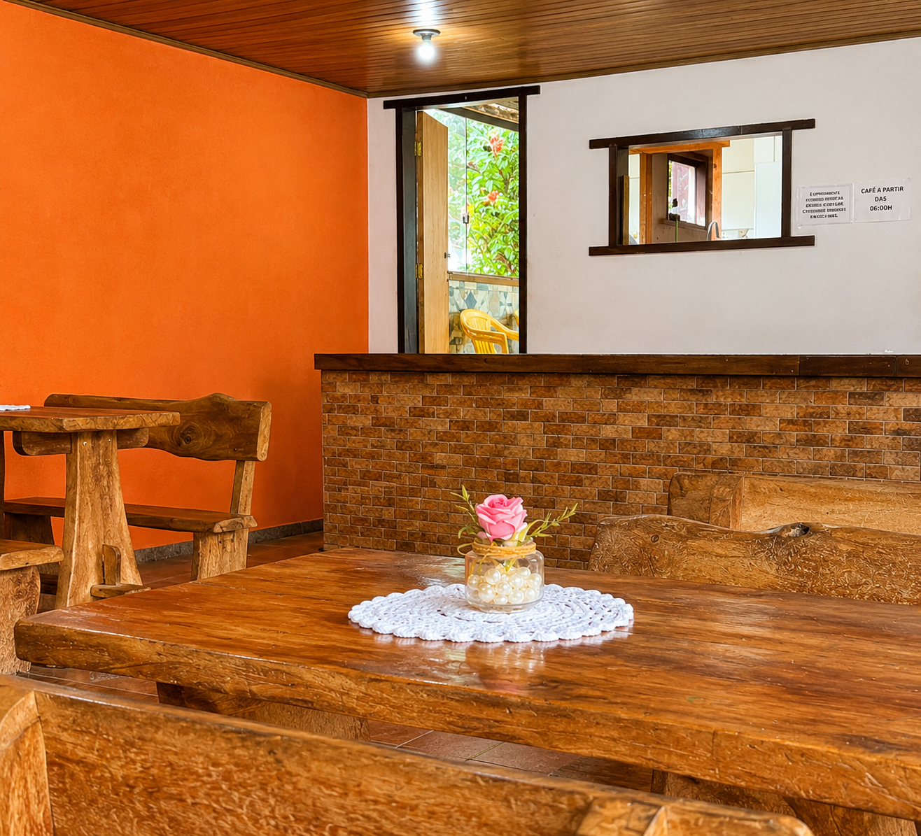 Ambiente de restaurante da pousada